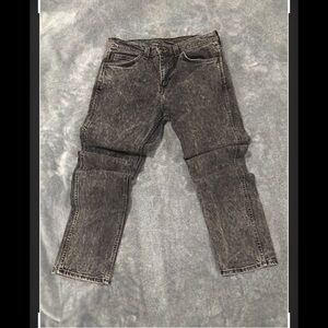 Levi's Men's Black Acid Wash Straight Jeans